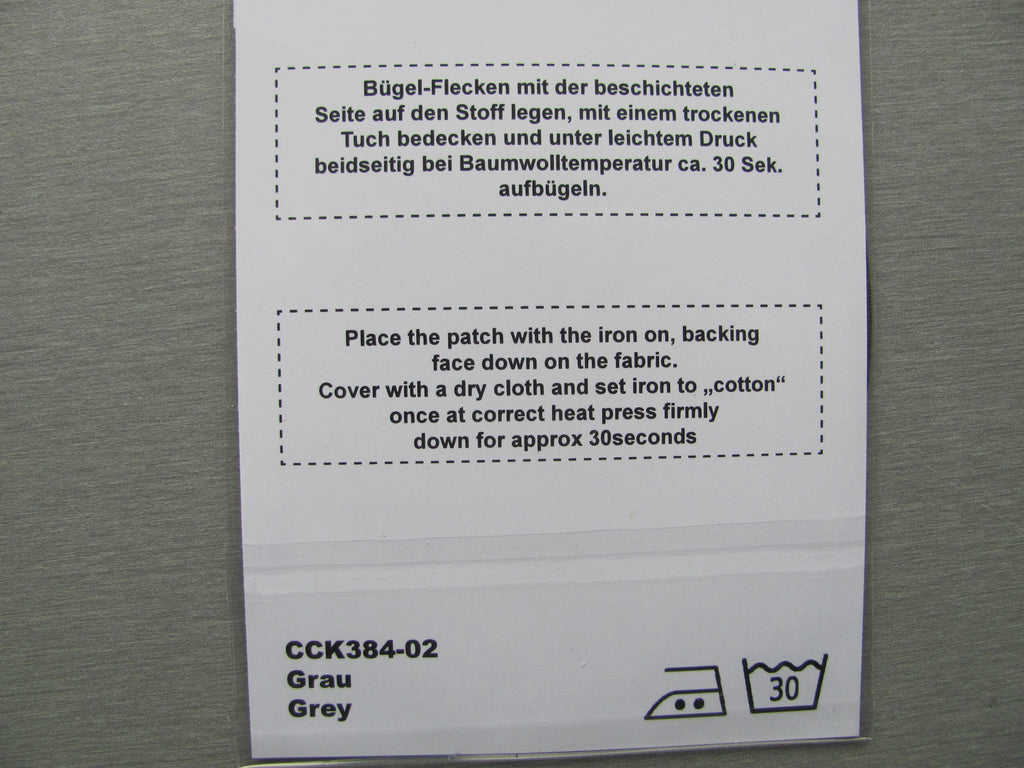 2 Stück Wildleder-Immitatflecken oval 10x14cm Grau