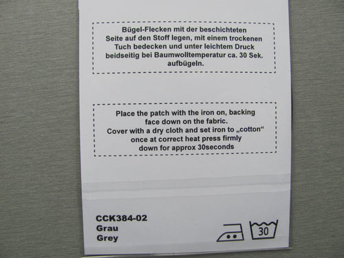 2 Stück Wildleder-Immitatflecken oval 10x14cm Grau