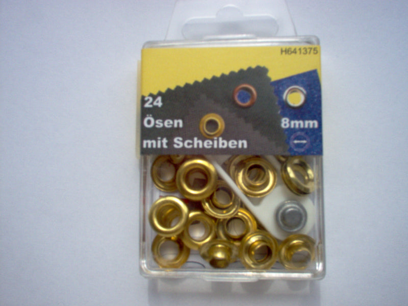 Ösen und Scheiben mit Werkzeug 8 / 11 / 14mm