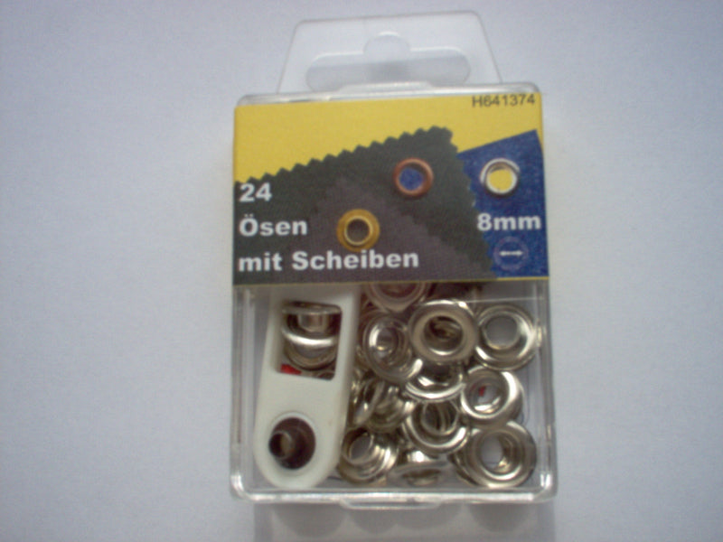 Ösen und Scheiben mit Werkzeug 8 / 11 / 14mm