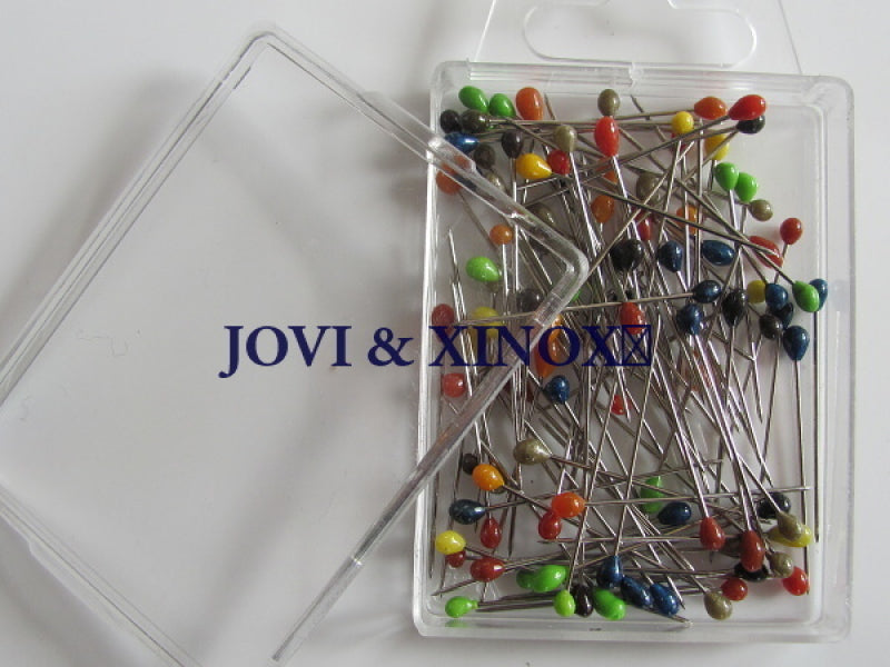  Stecknadeln 0,65 x 37mm lang gehärtet mit Buntkopf