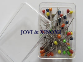  Stecknadeln 0,65 x 37mm lang gehärtet mit Buntkopf